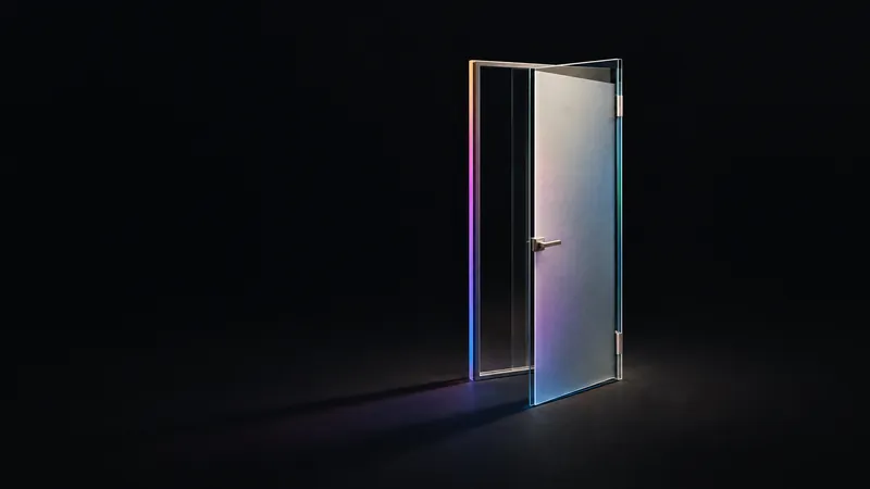 A glass door standing ajar with one frosted pane, for deciding which AI crawlers can reach a site and which cannot.